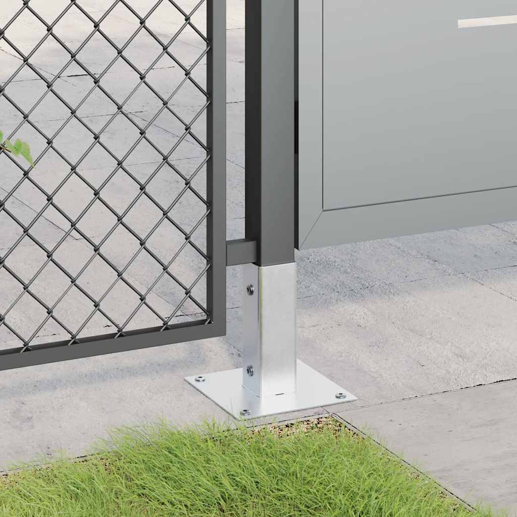 vidaXL Baze stâlp pătrate 4 buc Argintiu 46x46 mm Oțel galvanizat vidaXL Baze stâlp pătrate 4 buc Argintiu 46x46 mm Oțel galvanizat