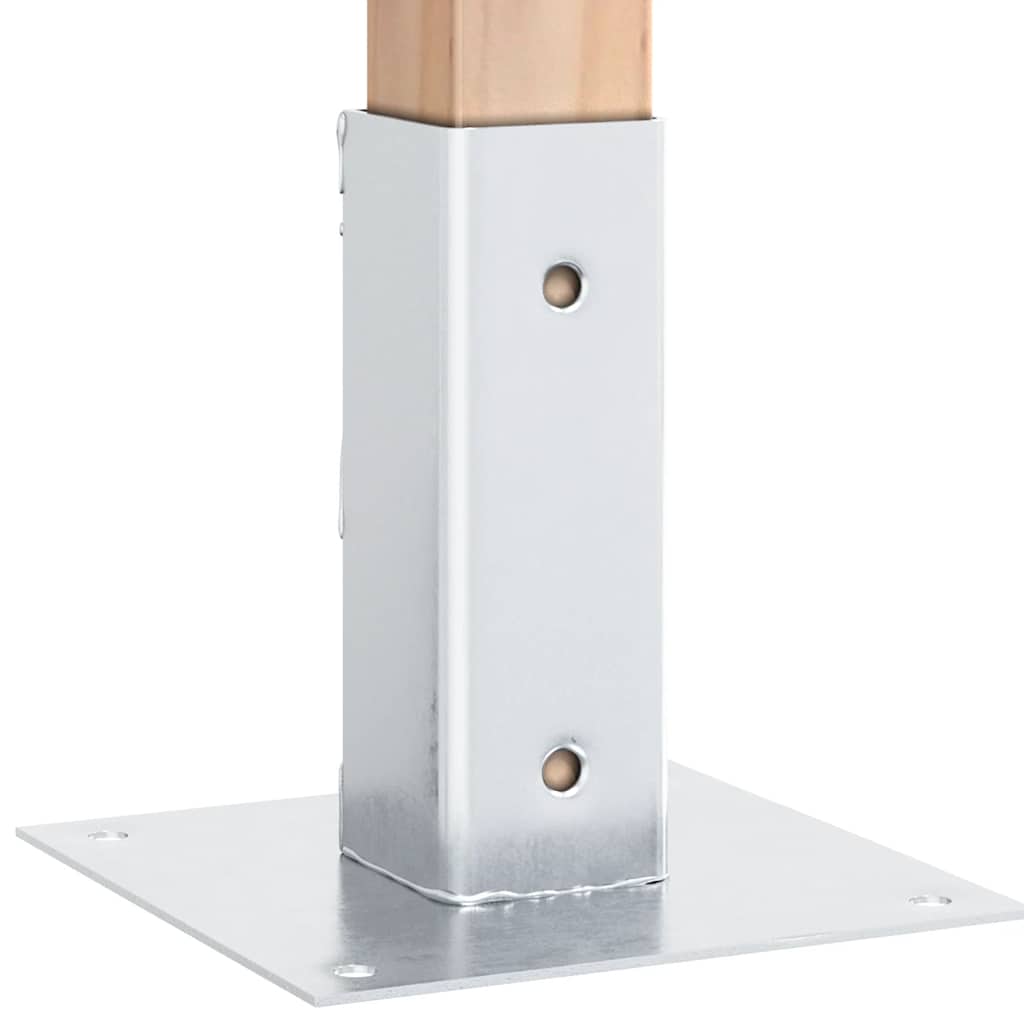 vidaXL Baze stâlp pătrate 4 buc Argintiu 46x46 mm Oțel galvanizat vidaXL Baze stâlp pătrate 4 buc Argintiu 46x46 mm Oțel galvanizat
