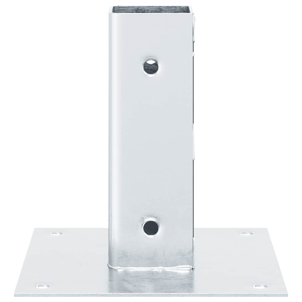 vidaXL Baze stâlp pătrate 4 buc Argintiu 46x46 mm Oțel galvanizat vidaXL Baze stâlp pătrate 4 buc Argintiu 46x46 mm Oțel galvanizat