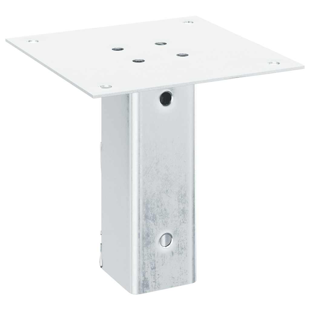 vidaXL Baze stâlp pătrate 4 buc Argintiu 51x51 mm Oțel galvanizat