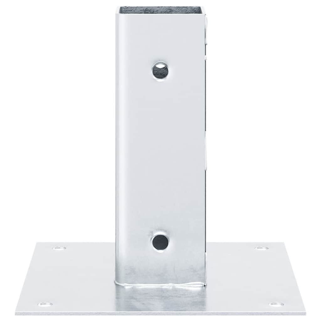 vidaXL Baze stâlp pătrate 4 buc Argintiu 51x51 mm Oțel galvanizat