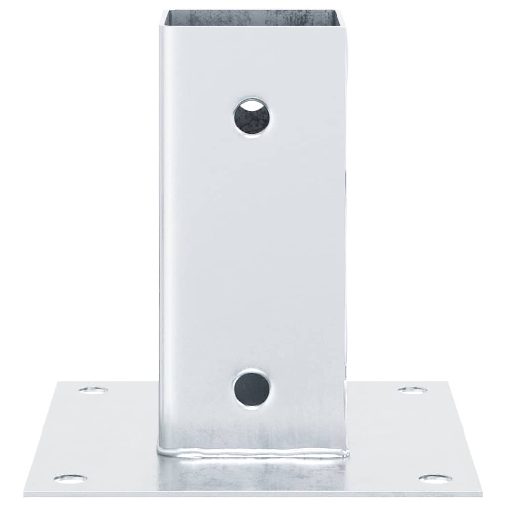 vidaXL Baze stâlp pătrate 4 buc Argintiu 61x61 mm Oțel galvanizat vidaXL Baze stâlp pătrate 4 buc Argintiu 61x61 mm Oțel galvanizat