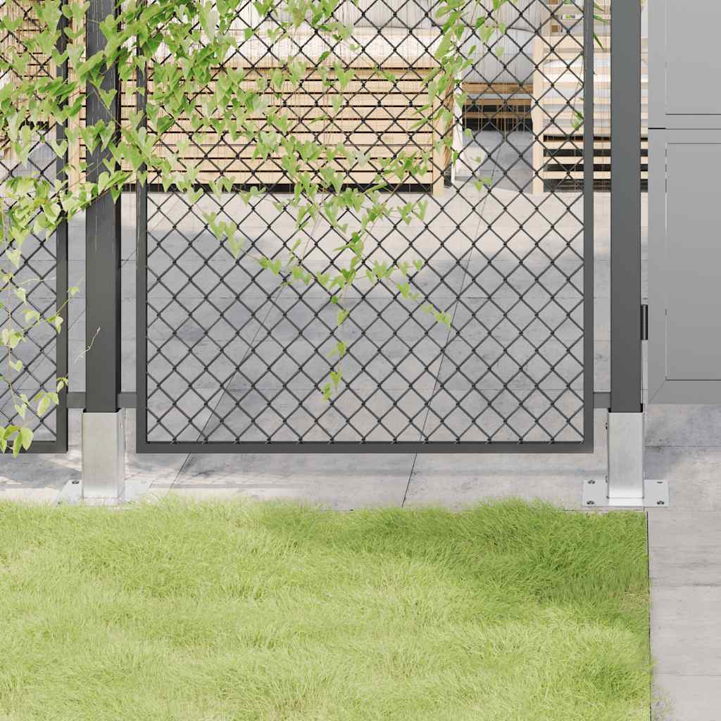 vidaXL Baze stâlp pătrate 4 buc Argintiu 61x61 mm Oțel galvanizat vidaXL Baze stâlp pătrate 4 buc Argintiu 61x61 mm Oțel galvanizat