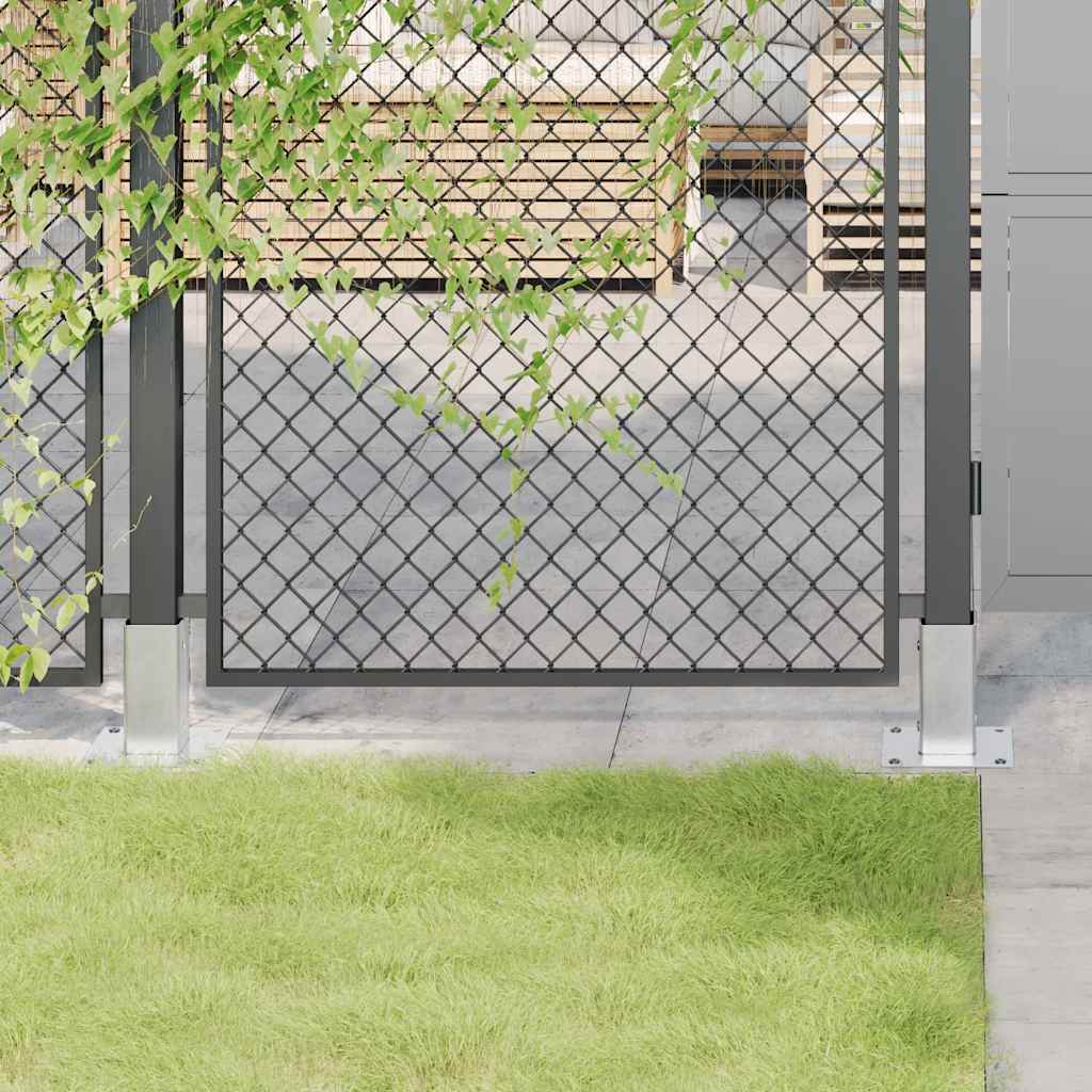 vidaXL Baze stâlp pătrate 12 buc Argintiu 61x61 mm Oțel galvanizat vidaXL Baze stâlp pătrate 12 buc Argintiu 61x61 mm Oțel galvanizat