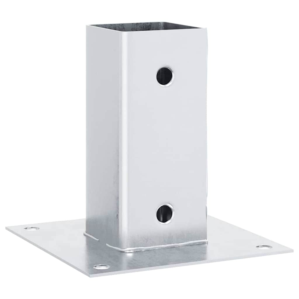 vidaXL Baze stâlp pătrate 4 buc Argintiu 71x71 mm Oțel galvanizat vidaXL Baze stâlp pătrate 4 buc Argintiu 71x71 mm Oțel galvanizat