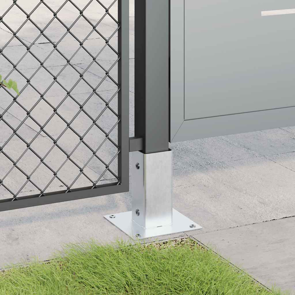 vidaXL Baze stâlp pătrate 4 buc Argintiu 71x71 mm Oțel galvanizat vidaXL Baze stâlp pătrate 4 buc Argintiu 71x71 mm Oțel galvanizat