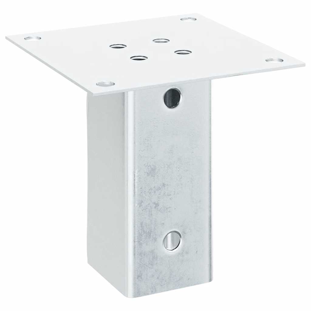 vidaXL Baze stâlp pătrate 4 buc Argintiu 71x71 mm Oțel galvanizat vidaXL Baze stâlp pătrate 4 buc Argintiu 71x71 mm Oțel galvanizat