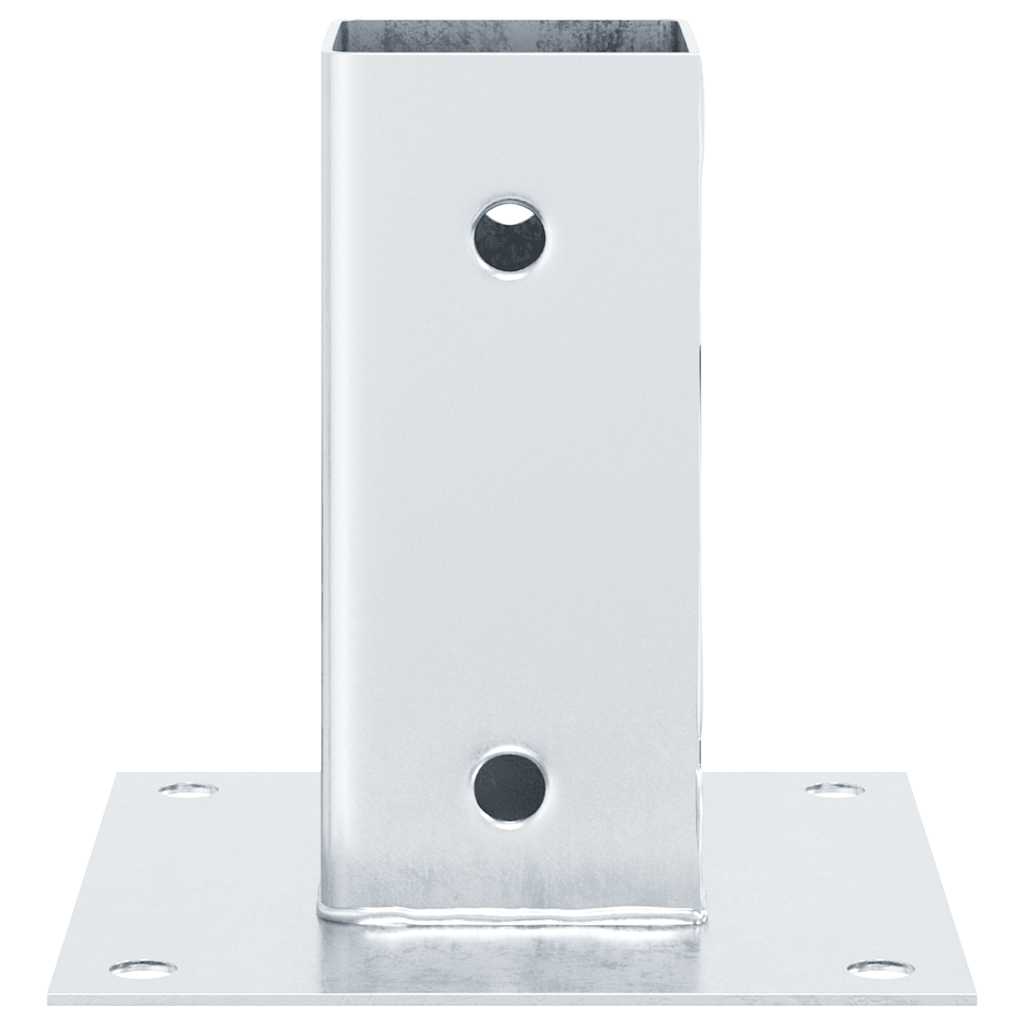 vidaXL Baze stâlp pătrate 4 buc Argintiu 71x71 mm Oțel galvanizat vidaXL Baze stâlp pătrate 4 buc Argintiu 71x71 mm Oțel galvanizat