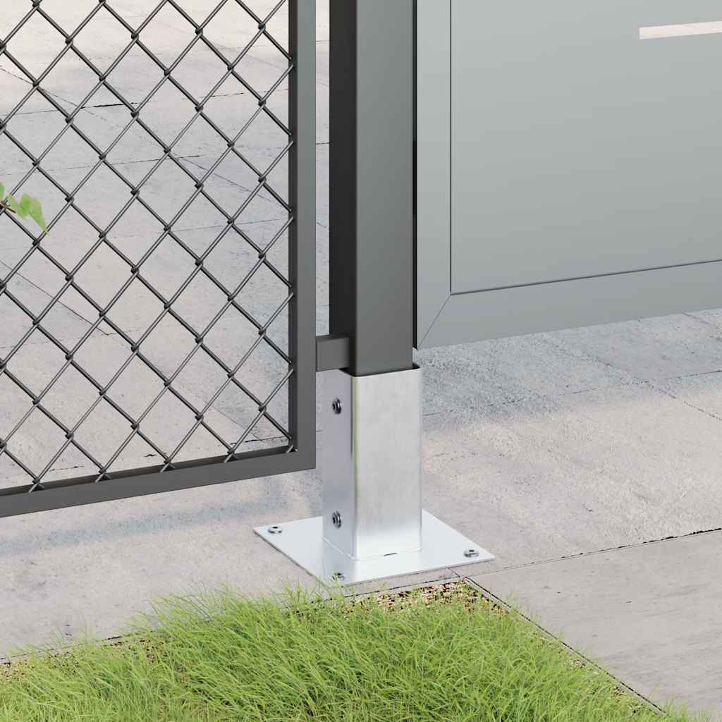 vidaXL Baze stâlp pătrate 12 buc Argintiu 71x71 mm Oțel galvanizat vidaXL Baze stâlp pătrate 12 buc Argintiu 71x71 mm Oțel galvanizat