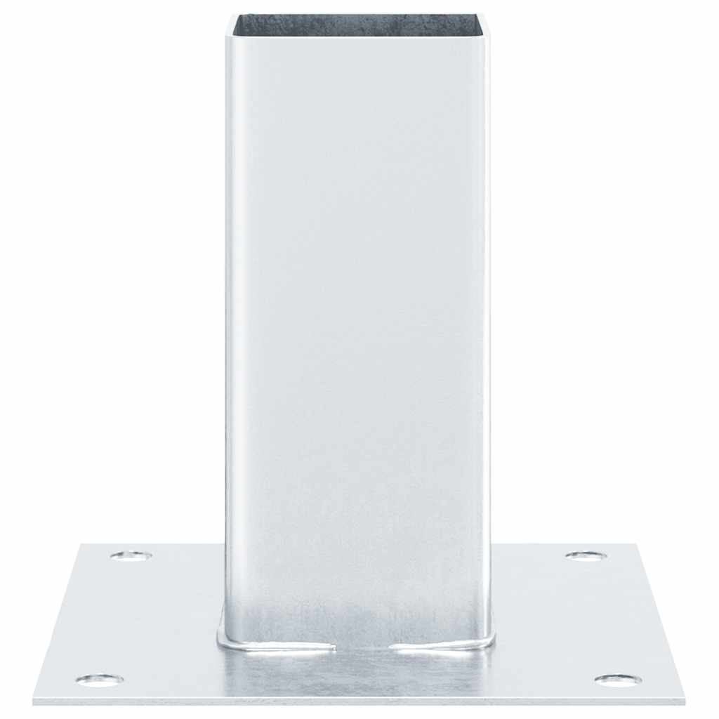 vidaXL Baze stâlp pătrate 12 buc Argintiu 71x71 mm Oțel galvanizat vidaXL Baze stâlp pătrate 12 buc Argintiu 71x71 mm Oțel galvanizat