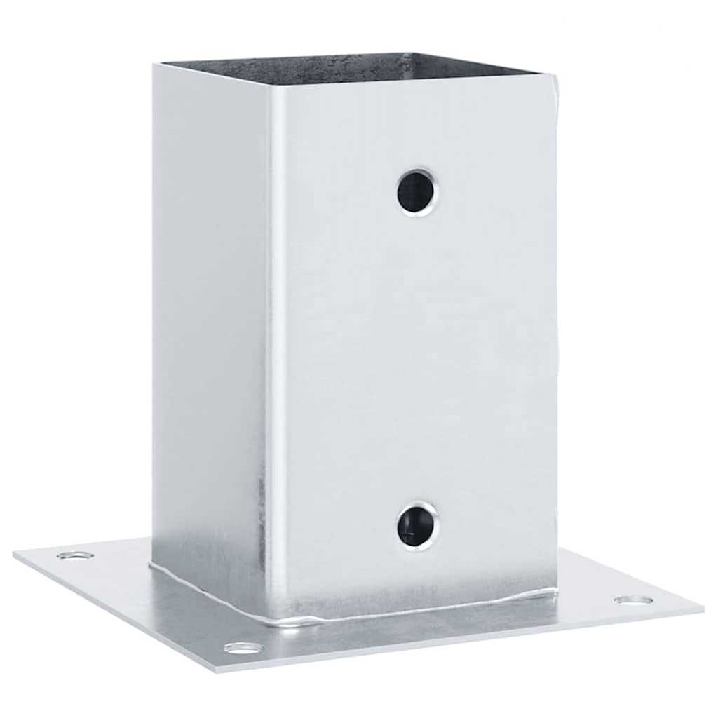 vidaXL Baze stâlp pătrate 4 buc Argintiu 81x81 mm Oțel galvanizat vidaXL Baze stâlp pătrate 4 buc Argintiu 81x81 mm Oțel galvanizat