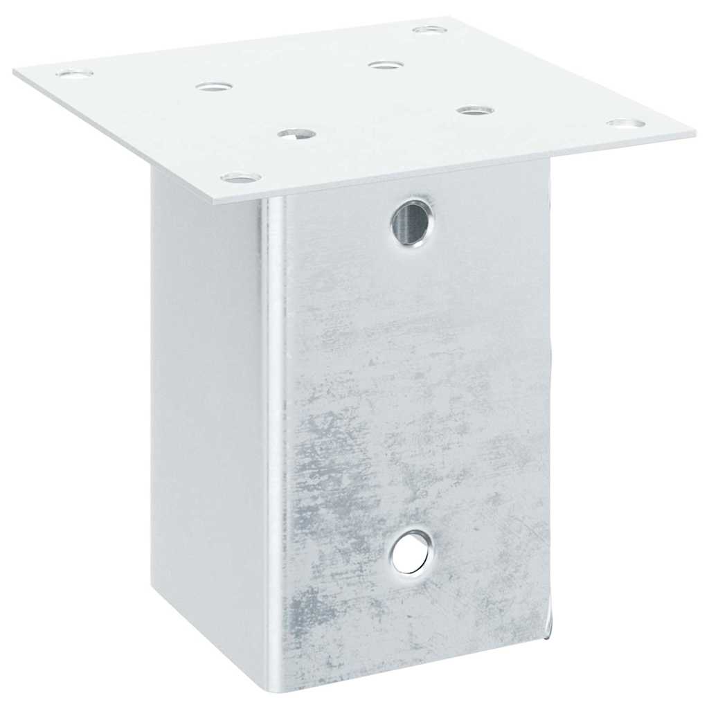 vidaXL Baze stâlp pătrate 4 buc Argintiu 81x81 mm Oțel galvanizat vidaXL Baze stâlp pătrate 4 buc Argintiu 81x81 mm Oțel galvanizat