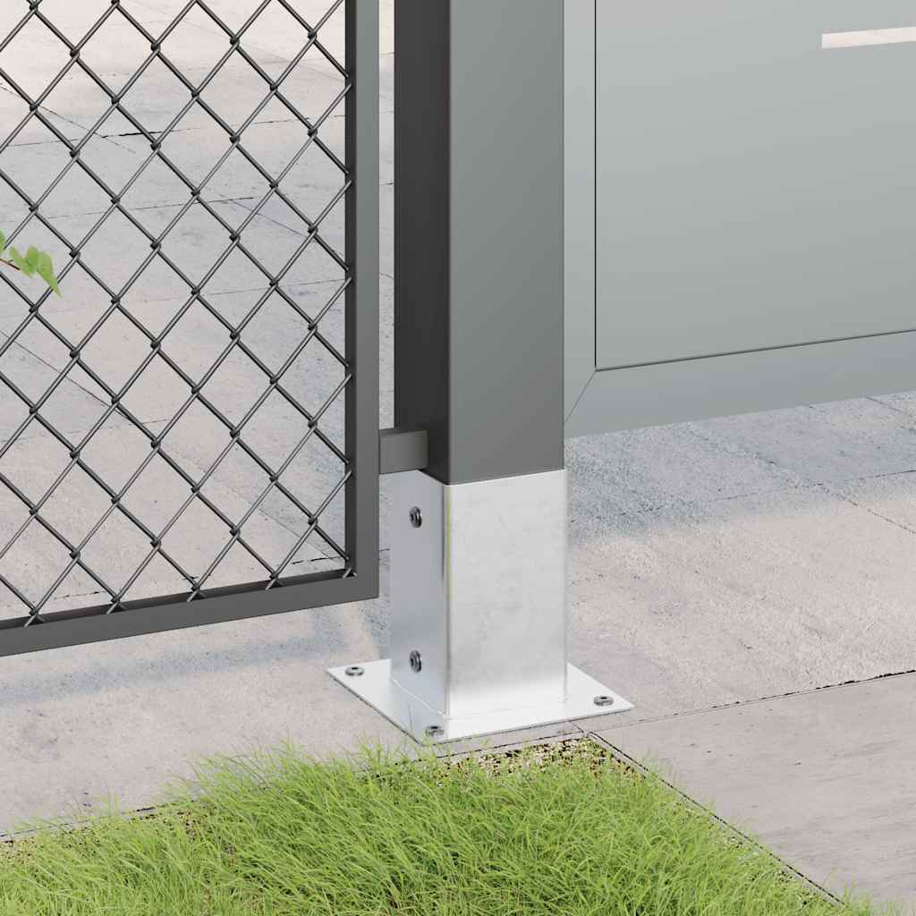vidaXL Baze stâlp pătrate 12 buc Argintiu 81x81 mm Oțel galvanizat vidaXL Baze stâlp pătrate 12 buc Argintiu 81x81 mm Oțel galvanizat