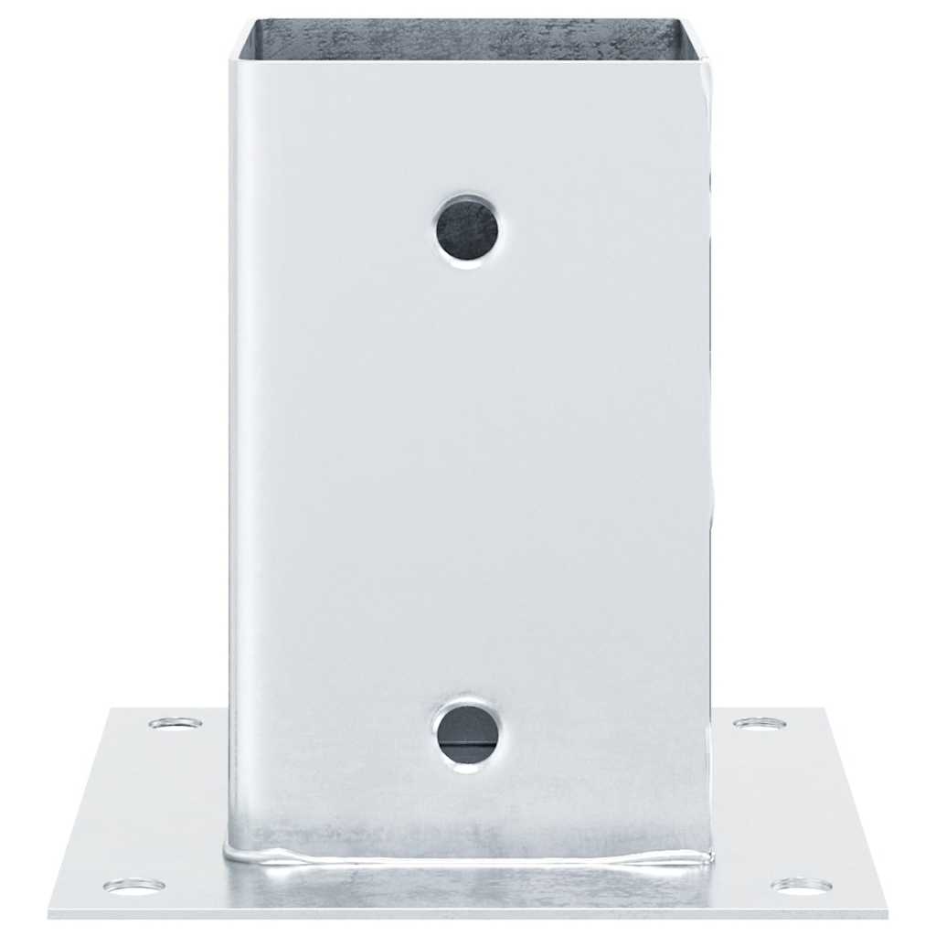 vidaXL Baze stâlp pătrate 4 buc Argintiu 91x91 mm Oțel galvanizat vidaXL Baze stâlp pătrate 4 buc Argintiu 91x91 mm Oțel galvanizat