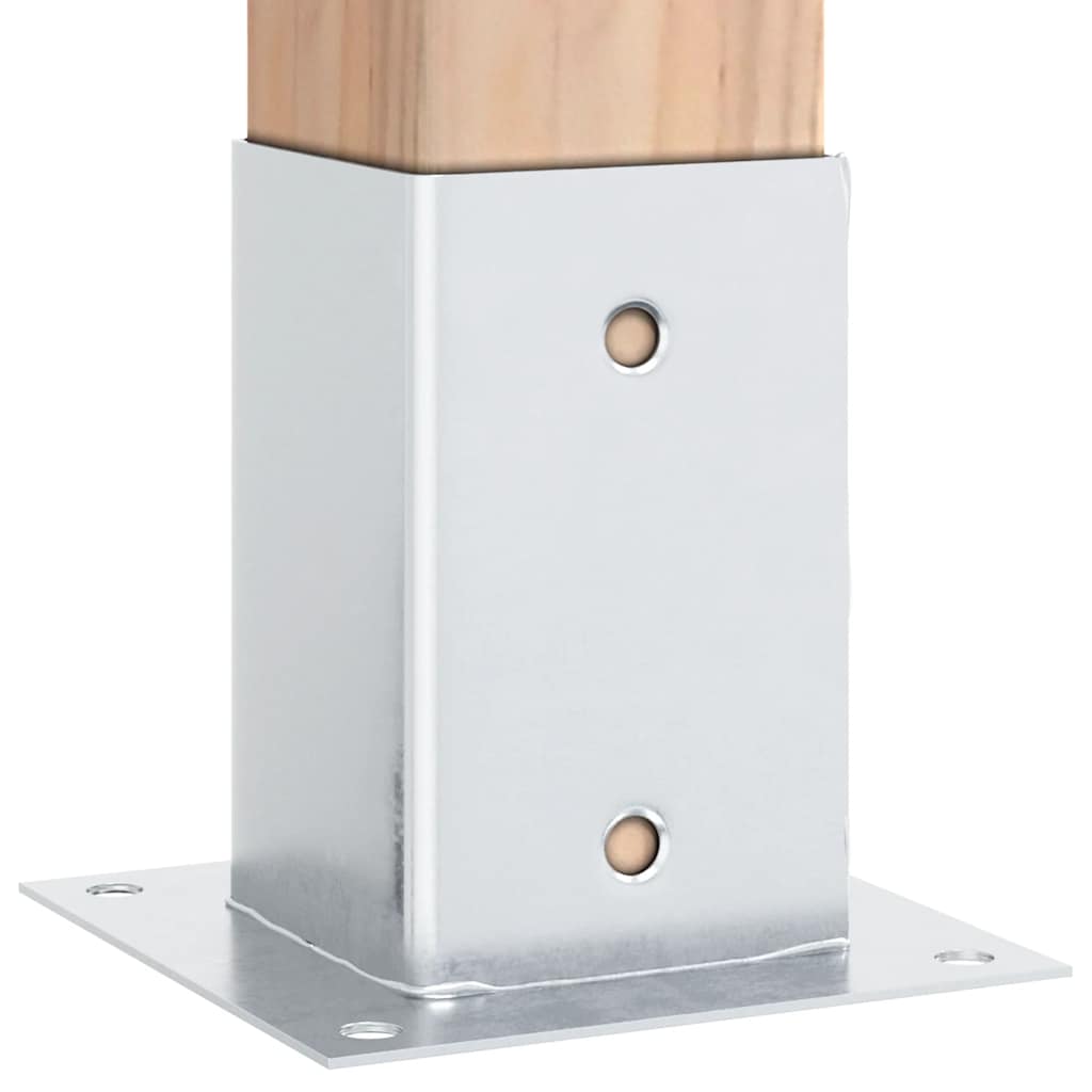 vidaXL Baze stâlp pătrate 12 buc Argintiu 91x91 mm Oțel galvanizat vidaXL Baze stâlp pătrate 12 buc Argintiu 91x91 mm Oțel galvanizat