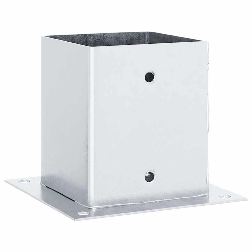 vidaXL Baze stâlp pătrate 4 buc Argintiu 101x101 mm Oțel galvanizat vidaXL Baze stâlp pătrate 4 buc Argintiu 101x101 mm Oțel galvanizat