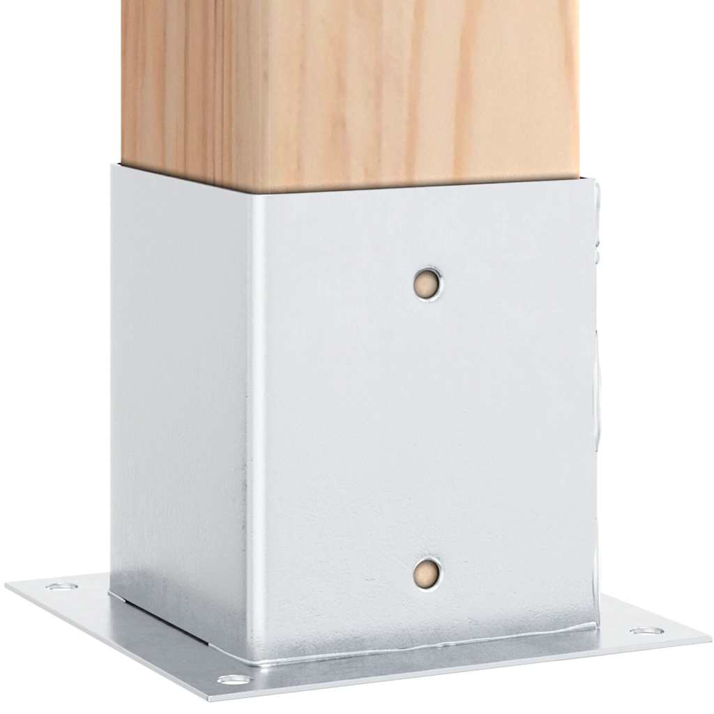 vidaXL Baze stâlp pătrate 4 buc Argintiu 101x101 mm Oțel galvanizat vidaXL Baze stâlp pătrate 4 buc Argintiu 101x101 mm Oțel galvanizat