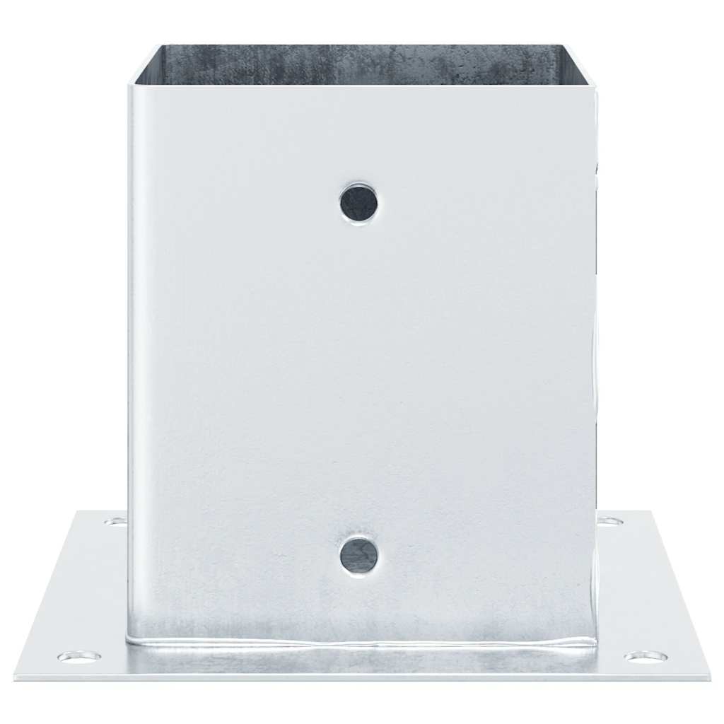 vidaXL Baze stâlp pătrate 4 buc Argintiu 101x101 mm Oțel galvanizat vidaXL Baze stâlp pătrate 4 buc Argintiu 101x101 mm Oțel galvanizat