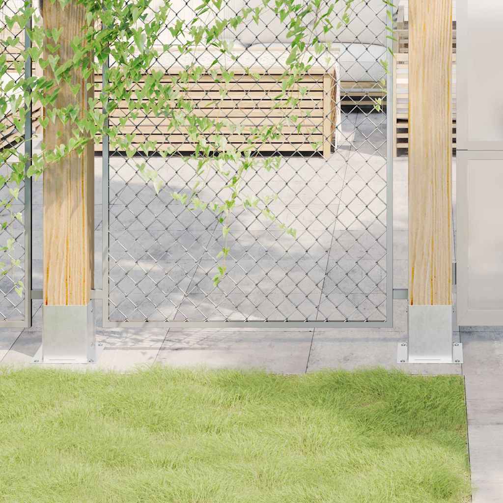 vidaXL Baze stâlp pătrate 12 buc Argintiu 101x101 mm Oțel galvanizat vidaXL Baze stâlp pătrate 12 buc Argintiu 101x101 mm Oțel galvanizat