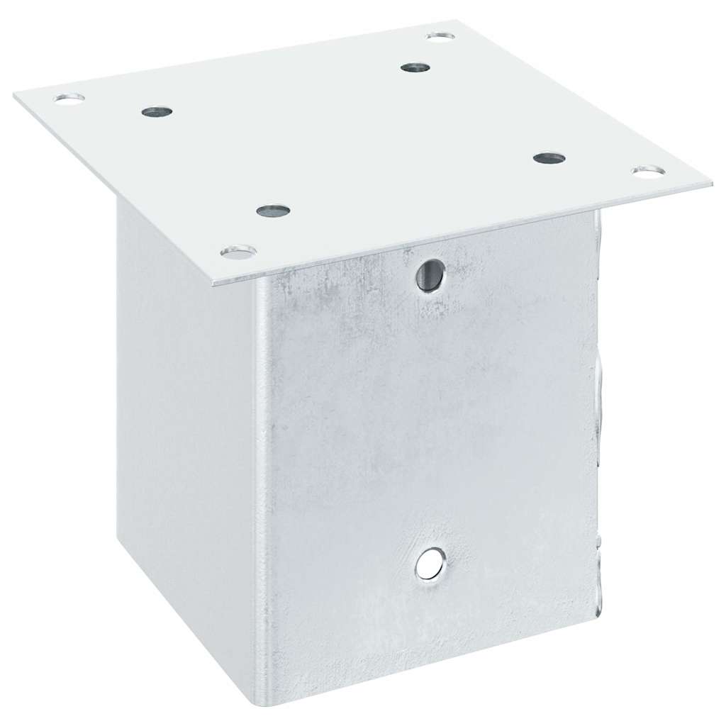 vidaXL Baze stâlp pătrate 4 buc Argintiu 121x121 mm Oțel galvanizat vidaXL Baze stâlp pătrate 4 buc Argintiu 121x121 mm Oțel galvanizat