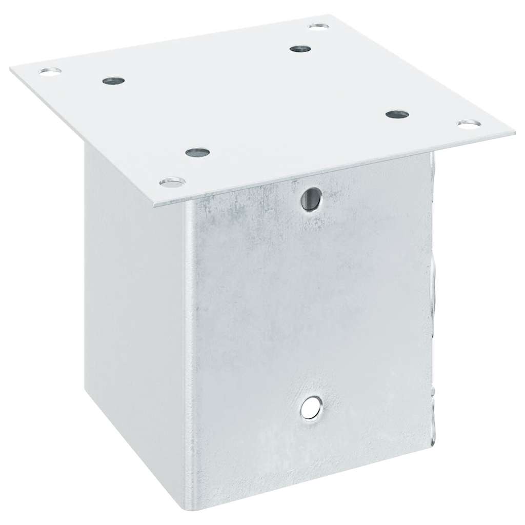 vidaXL Baze stâlp pătrate 12 buc Argintiu 121x121 mm Oțel galvanizat vidaXL Baze stâlp pătrate 12 buc Argintiu 121x121 mm Oțel galvanizat