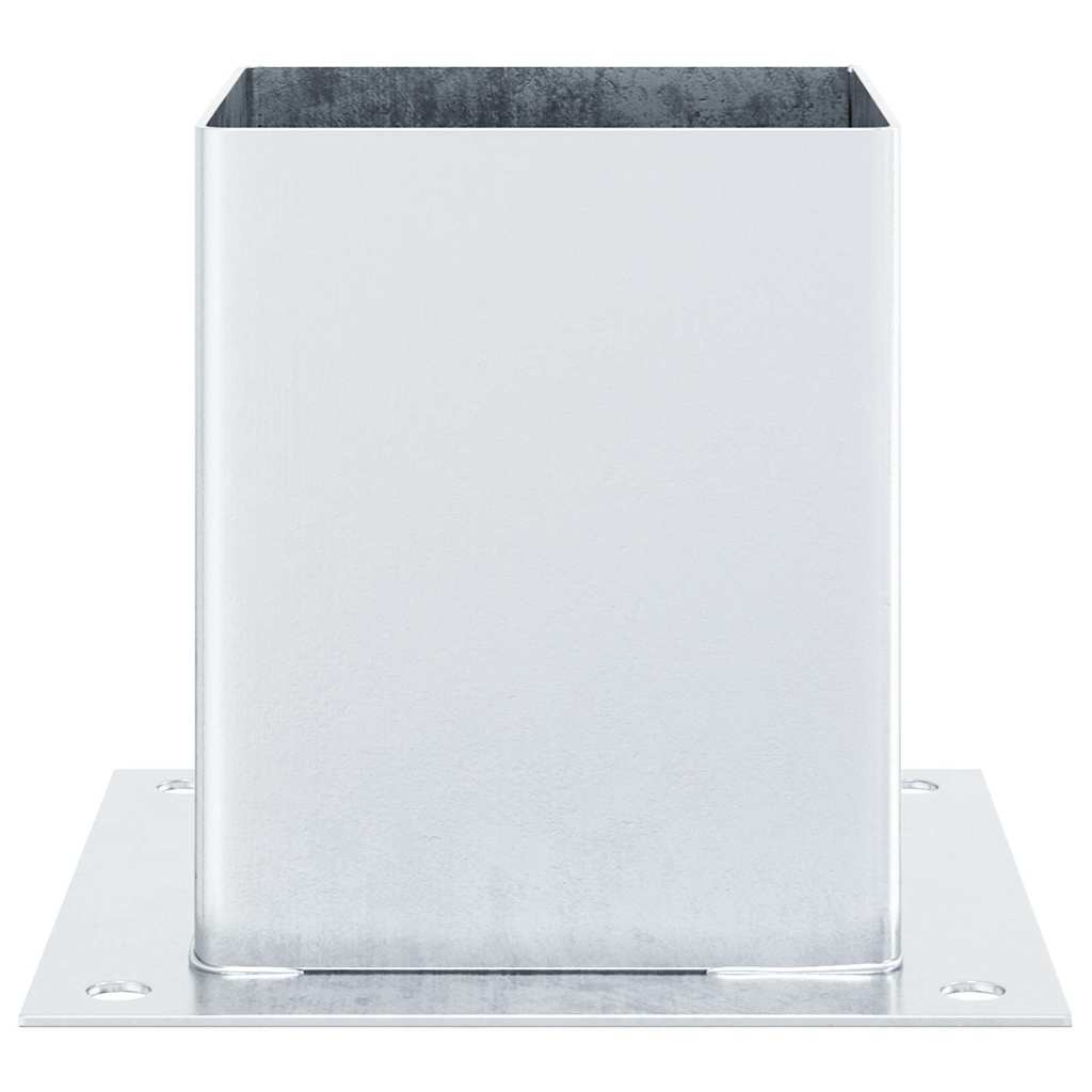 vidaXL Baze stâlp pătrate 12 buc Argintiu 121x121 mm Oțel galvanizat vidaXL Baze stâlp pătrate 12 buc Argintiu 121x121 mm Oțel galvanizat