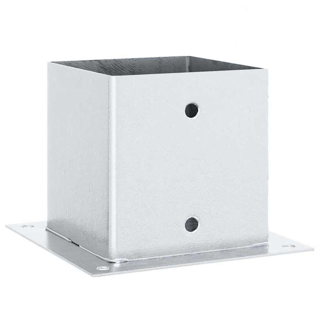 vidaXL Baze stâlp pătrate 4 buc Argintiu 141x141 mm Oțel galvanizat vidaXL Baze stâlp pătrate 4 buc Argintiu 141x141 mm Oțel galvanizat