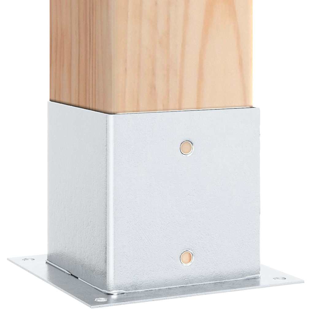 vidaXL Baze stâlp pătrate 4 buc Argintiu 141x141 mm Oțel galvanizat vidaXL Baze stâlp pătrate 4 buc Argintiu 141x141 mm Oțel galvanizat