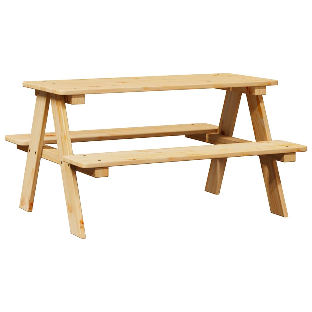 vidaXL Masă pentru copii cu bănci „IRUN” 90x79,5x50 cm lemn masiv