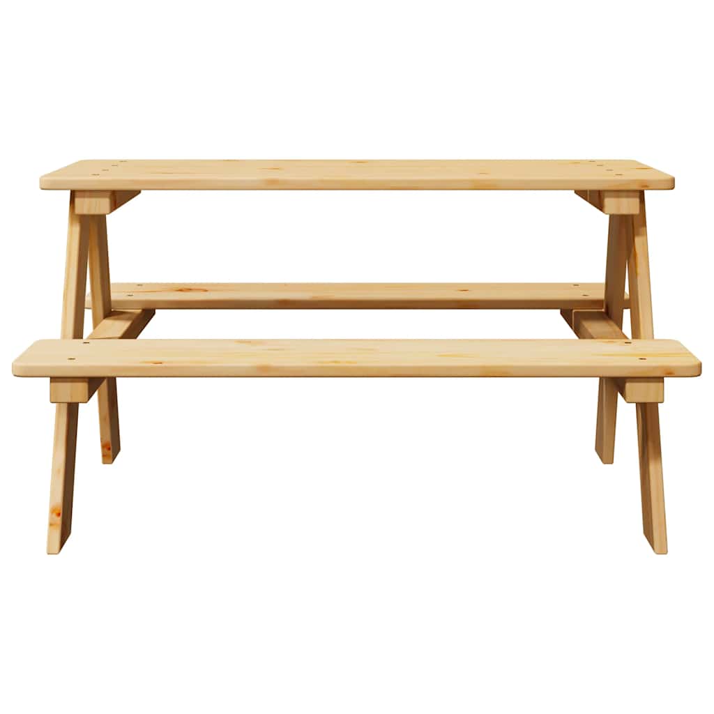 vidaXL Masă pentru copii cu bănci „IRUN” 90x79,5x50 cm lemn masiv