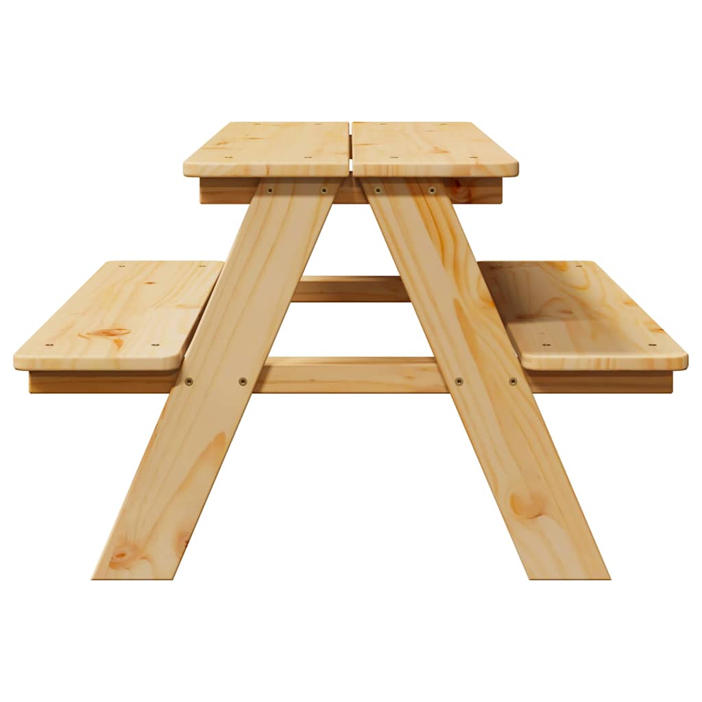 vidaXL Masă pentru copii cu bănci „IRUN” 90x79,5x50 cm lemn masiv