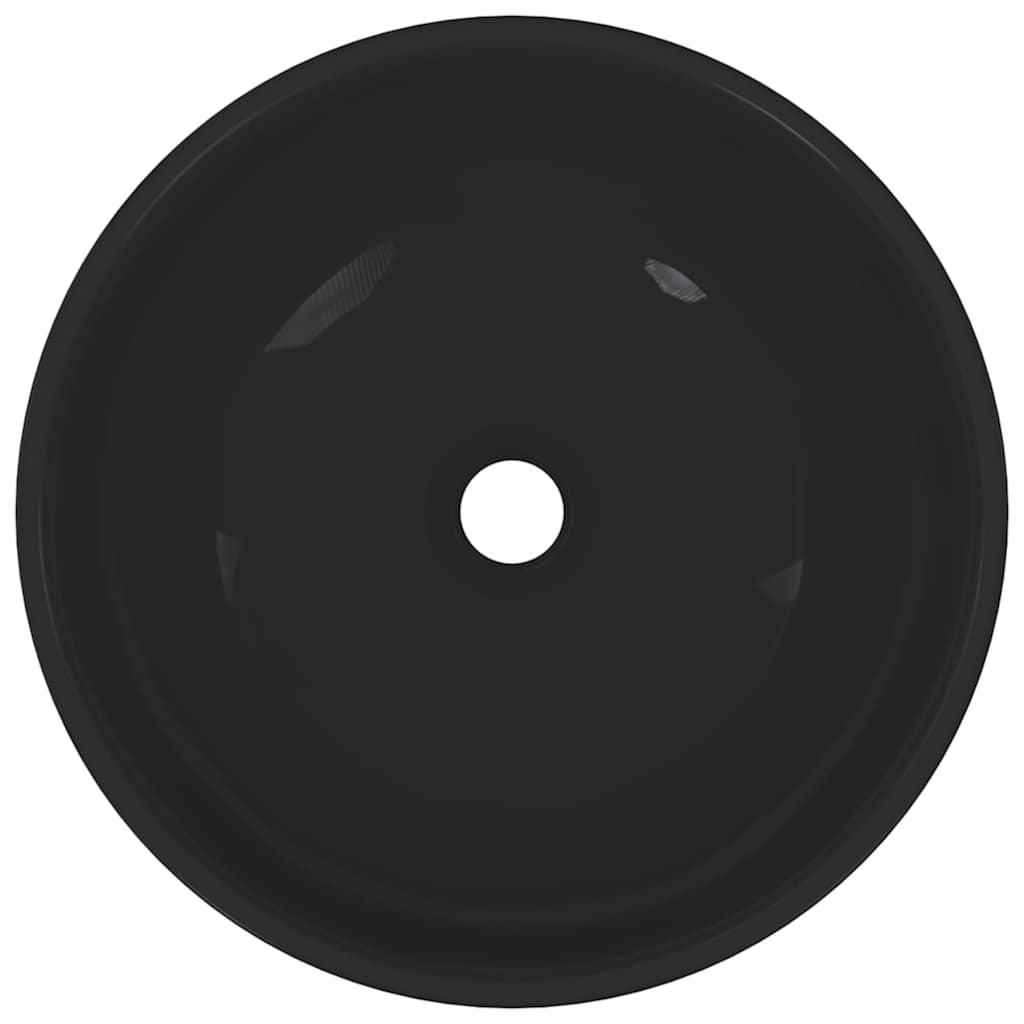 vidaXL Lavoar negru lucios Ø28x10 cm ceramică vidaXL Lavoar negru lucios Ø28x10 cm ceramică