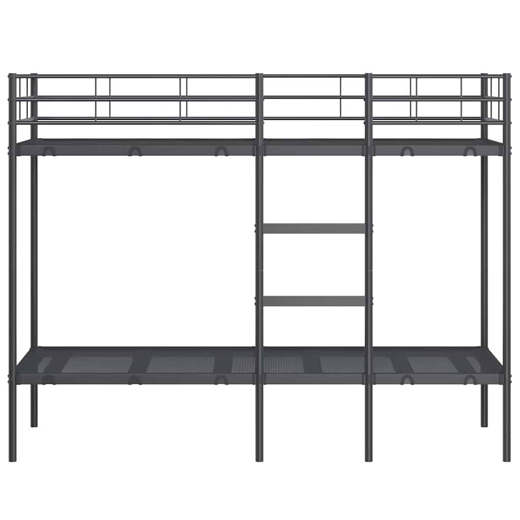 vidaXL Pat supraetajat fără saltea negru 80x200 cm oțel