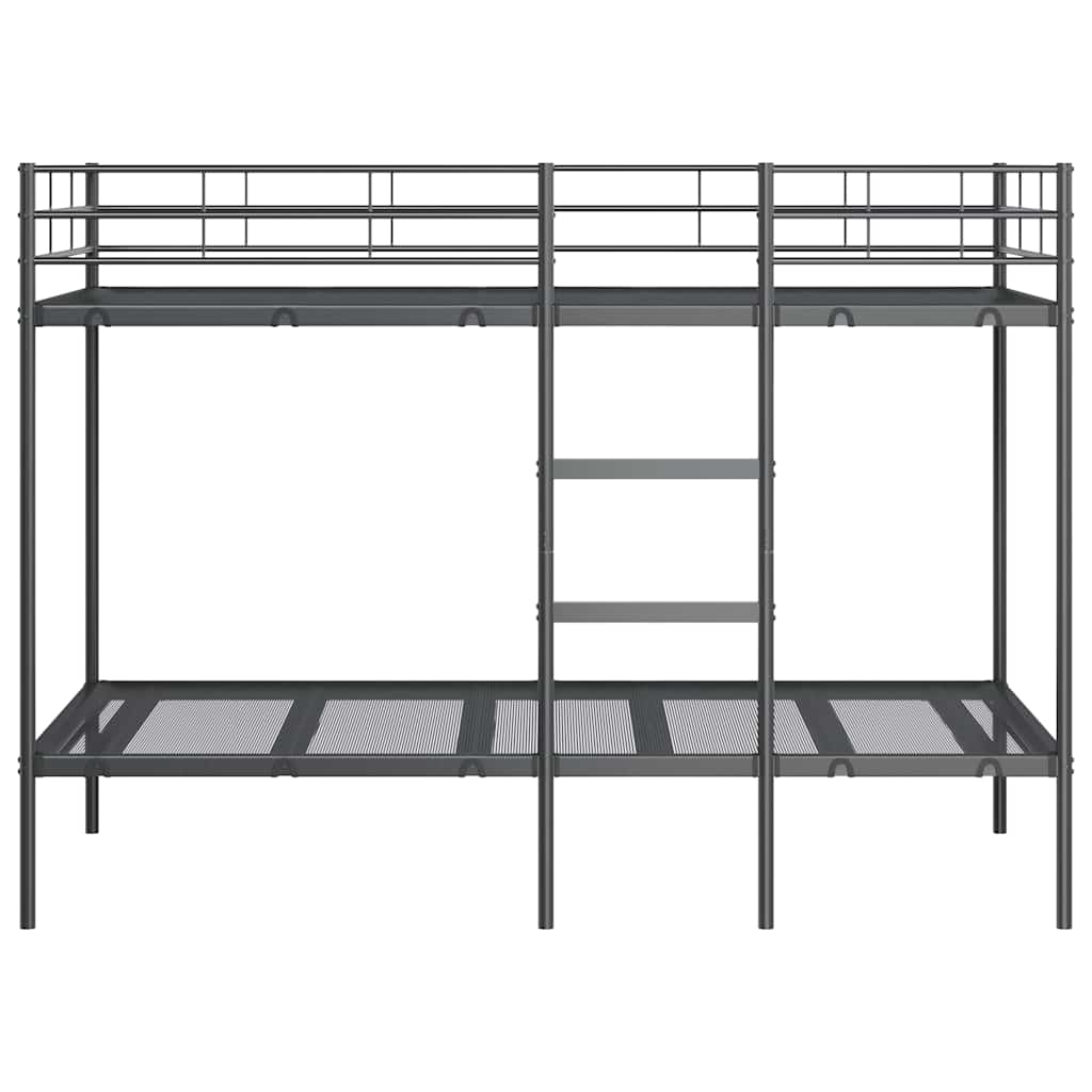 vidaXL Pat supraetajat fără saltea negru 90x190 cm oțel