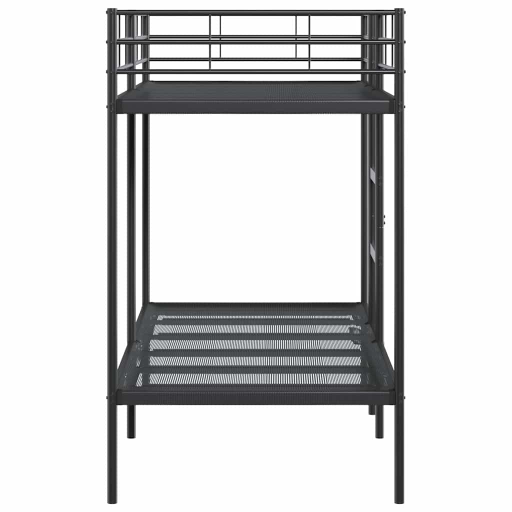 vidaXL Pat supraetajat fără saltea negru 90x190 cm oțel