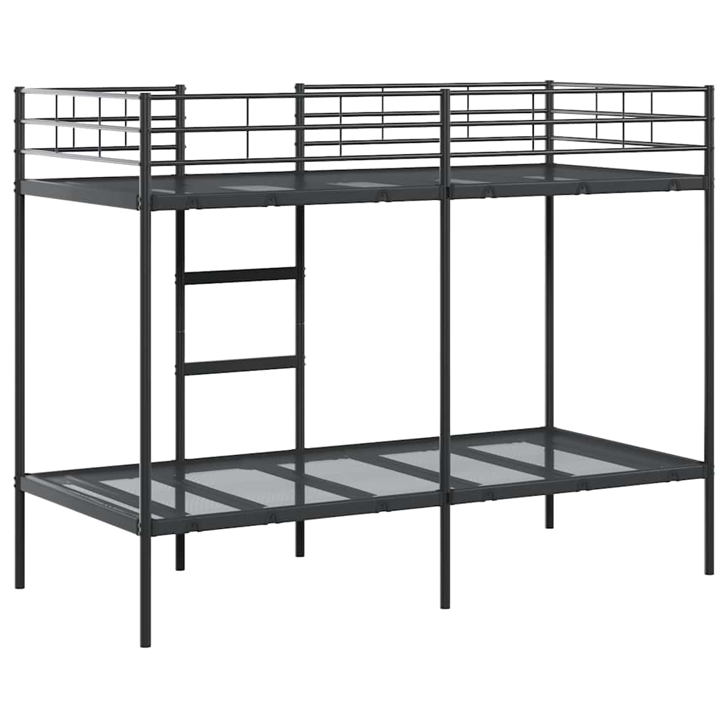 vidaXL Pat supraetajat fără saltea negru 90x190 cm oțel