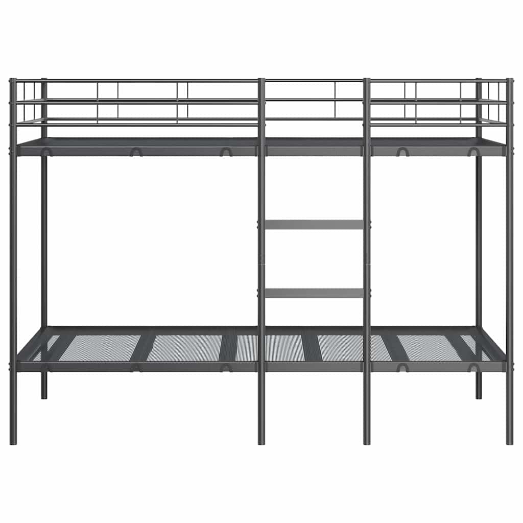 vidaXL Pat supraetajat fără saltea negru 100x190 cm oțel vidaXL Pat supraetajat fără saltea negru 100x190 cm oțel