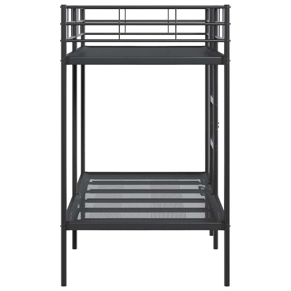 vidaXL Pat supraetajat fără saltea negru 100x190 cm oțel vidaXL Pat supraetajat fără saltea negru 100x190 cm oțel