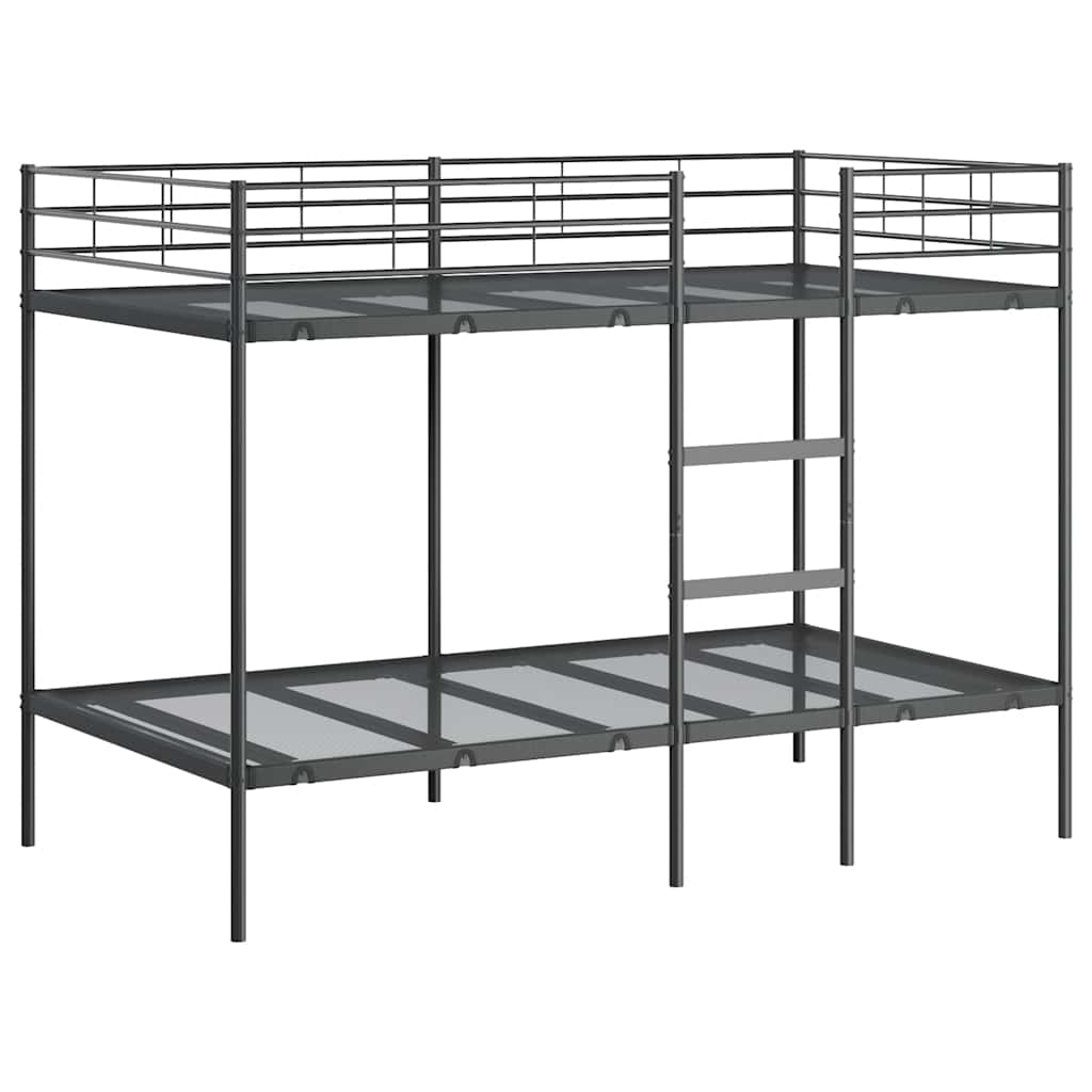 vidaXL Pat supraetajat fără saltea negru 100x200 cm oțel