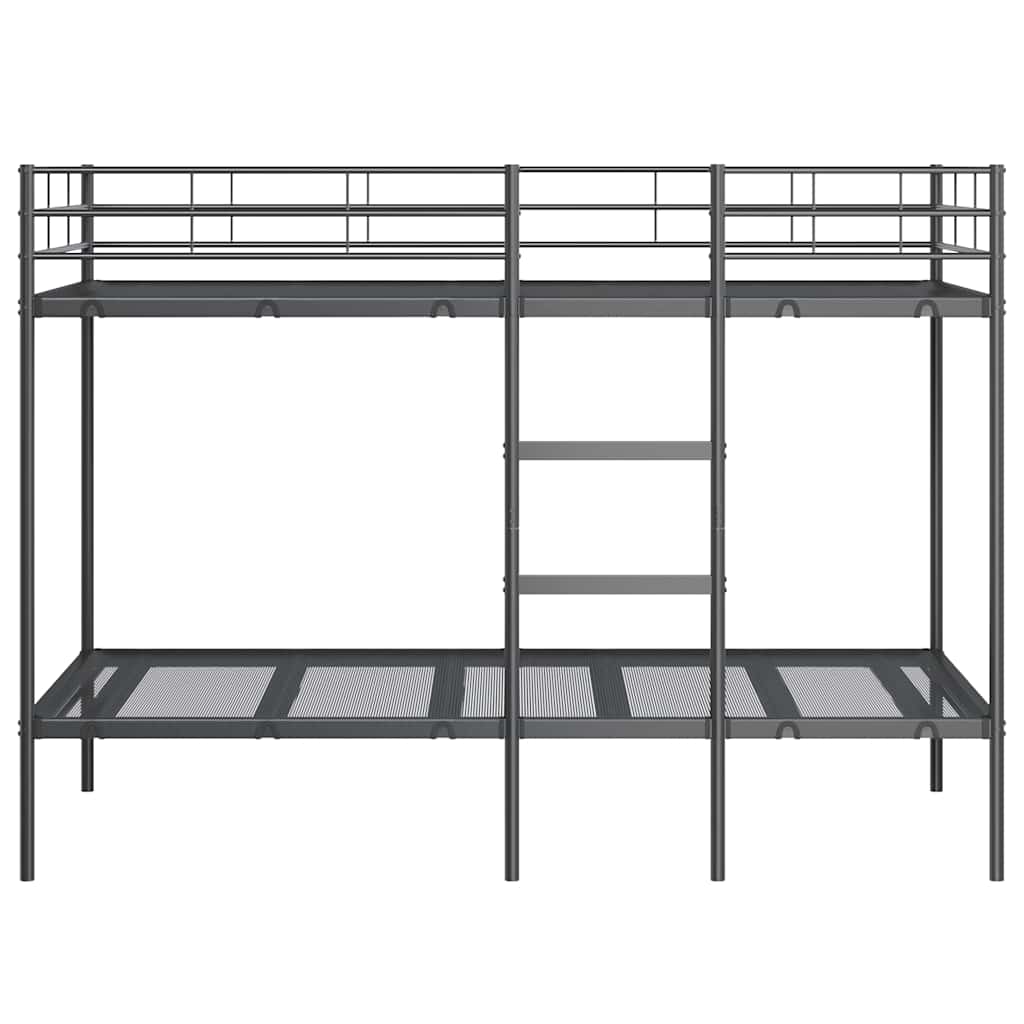 vidaXL Pat supraetajat fără saltea negru 100x200 cm oțel