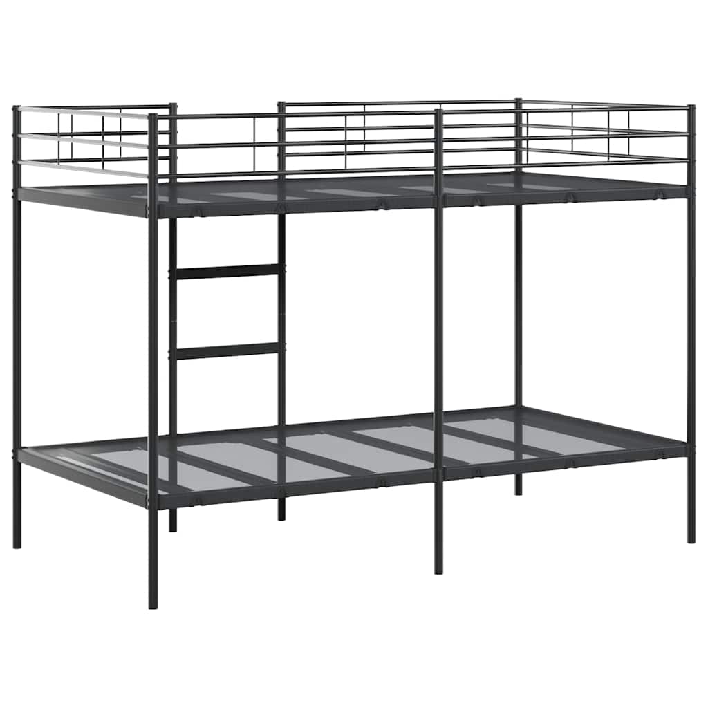vidaXL Pat supraetajat fără saltea negru 100x200 cm oțel