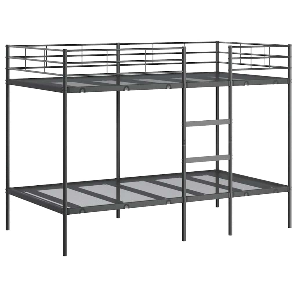 vidaXL Pat supraetajat fără saltea negru 107x203 cm oțel vidaXL Pat supraetajat fără saltea negru 107x203 cm oțel