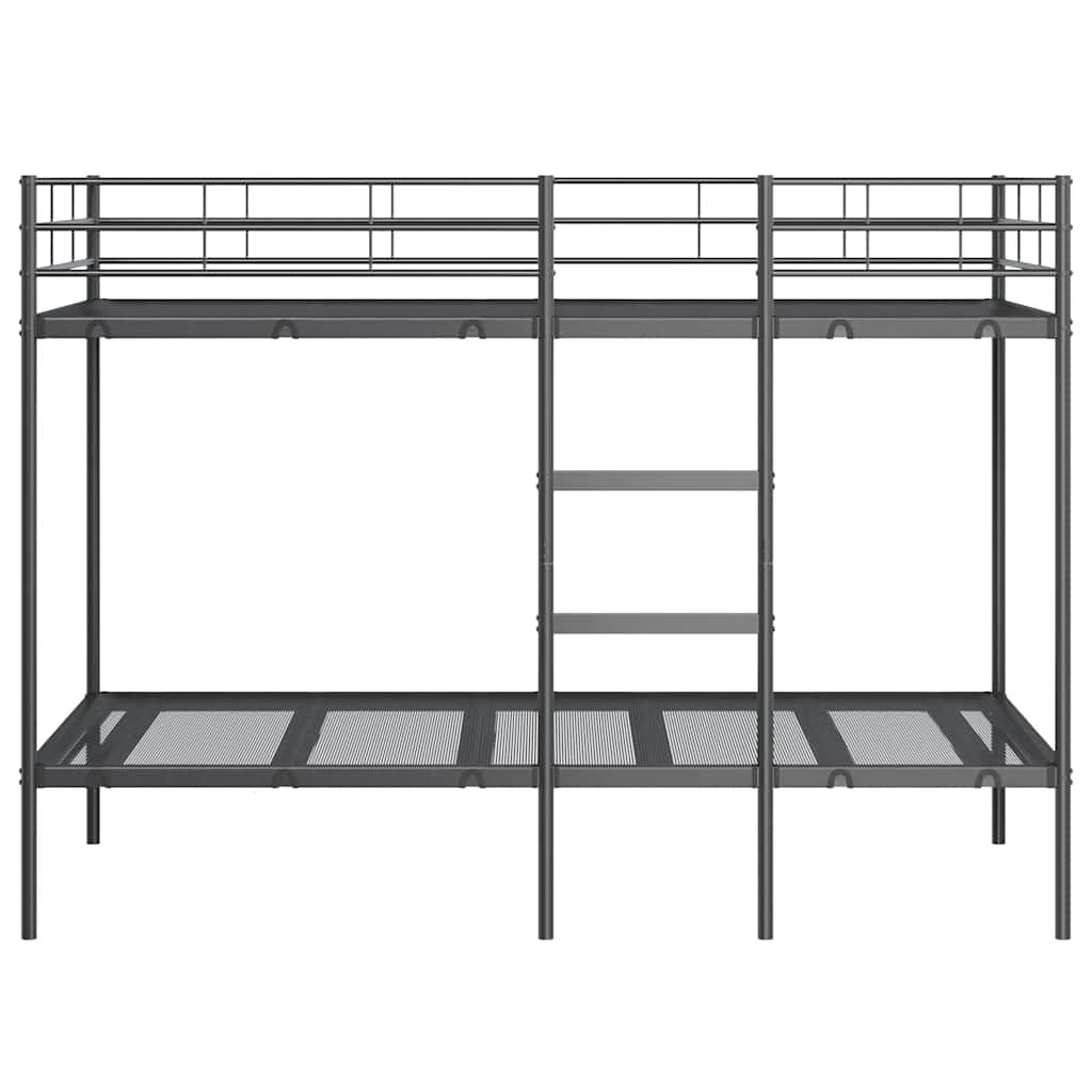 vidaXL Pat supraetajat fără saltea negru 107x203 cm oțel vidaXL Pat supraetajat fără saltea negru 107x203 cm oțel
