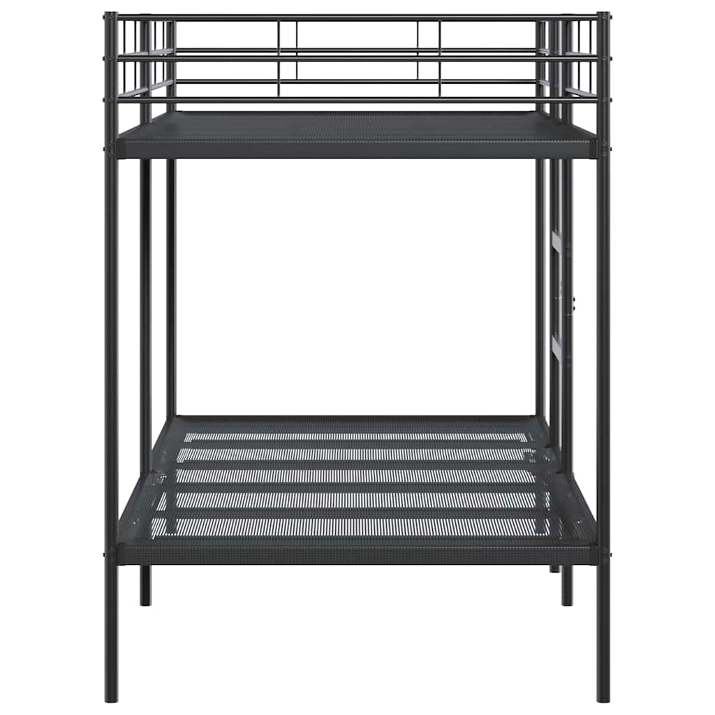 vidaXL Pat supraetajat fără saltea negru 107x203 cm oțel vidaXL Pat supraetajat fără saltea negru 107x203 cm oțel