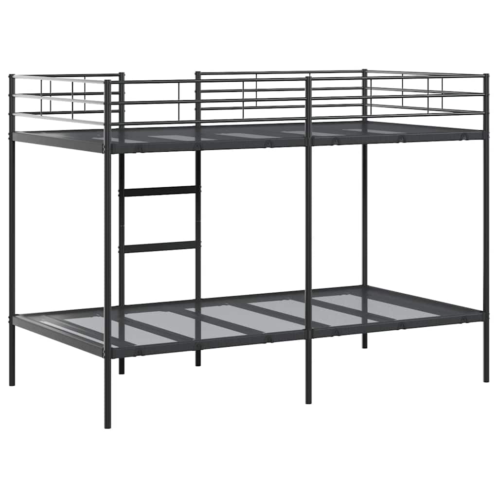 vidaXL Pat supraetajat fără saltea negru 107x203 cm oțel vidaXL Pat supraetajat fără saltea negru 107x203 cm oțel