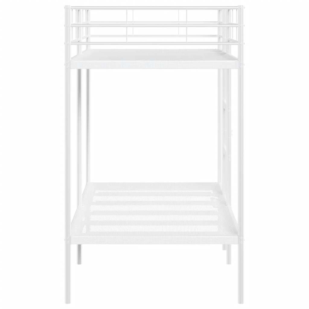 vidaXL Pat supraetajat fără saltea alb 90x190 cm oțel