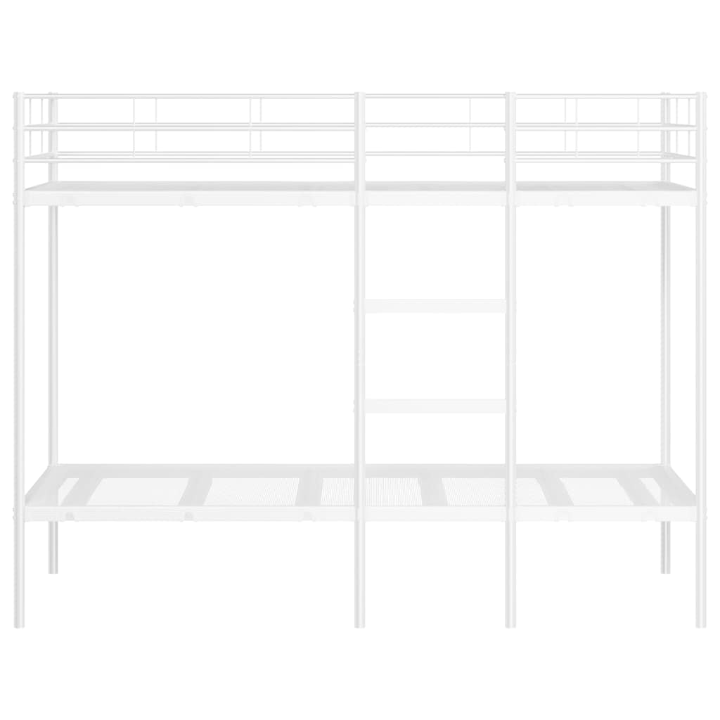 vidaXL Pat supraetajat fără saltea alb 100x190 cm oțel