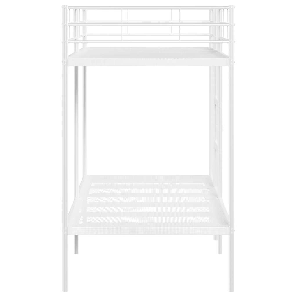 vidaXL Pat supraetajat fără saltea alb 100x190 cm oțel