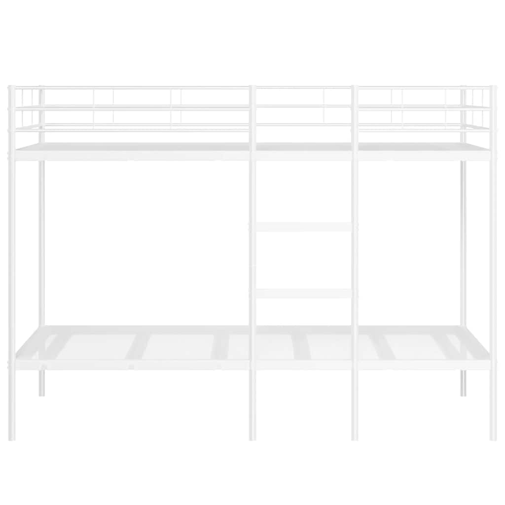 vidaXL Pat supraetajat fără saltea alb 100x200 cm oțel