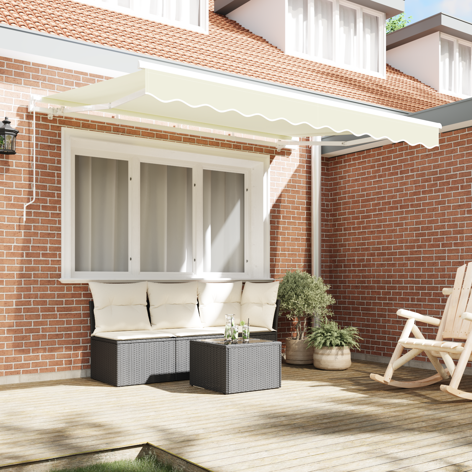 vidaXL Parasolar pentru cadru de 2.5x2 m în crem